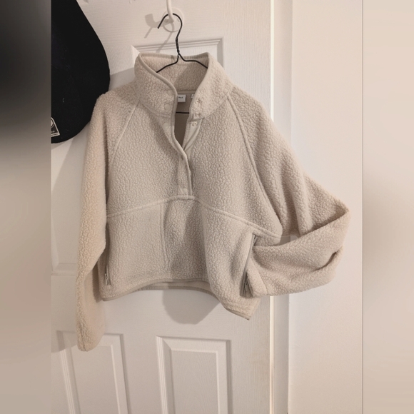 Sunday Best Sweaters - Sunday Best Cream Sherpa Pullover Sweater